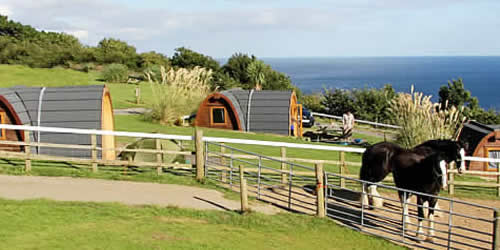 Glamping in comfy snugs at Looe Bay Camp Site, Cornwall
